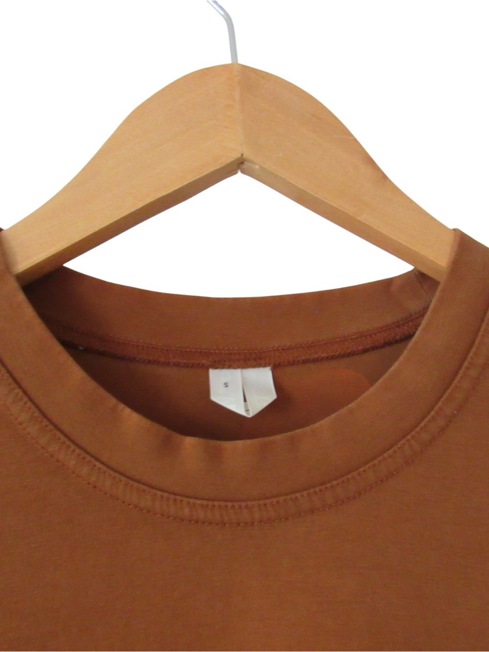 Arket Womens Heavyweight Boxy T-Shirt Small Brown Rust Crew Neck Short Sleeves - Picture 2 of 9